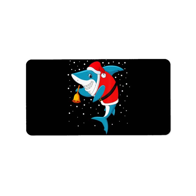 Christmas - Funny Christmas Shark Label (Front)