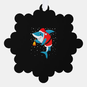 Christmas - Funny Christmas Shark T-Shirt Tree Decoration Card