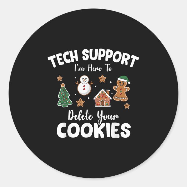 Christmas Funny Cookies Pyjamas Xmas For Men Women Classic Round Sticker (Front)