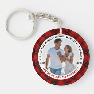 Christmas Funny Couple Photo Buffalo Frame Key Ring