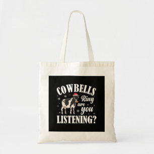 Christmas Funny Cowbells Ring Cow Lover Xmas Tote Bag