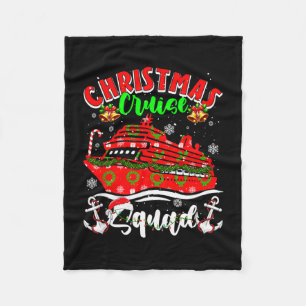 Christmas funny cruise squad colourful floral sant fleece blanket