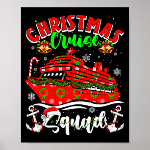 Christmas funny cruise squad colourful floral sant poster