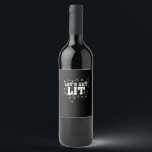 Christmas Funny Cute Let's Get Lit Wine Label<br><div class="desc">Christmas Funny Cute Let's Get Lit: A lighthearted and cute pun design for Christmas humour fans. Perfect for family gatherings. Fun,  playful,  and festive.</div>