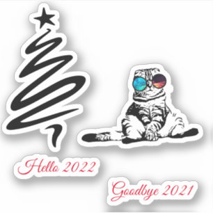 Christmas Funny Cute Space Galaxy Glasses Cat
