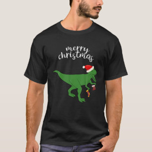 Christmas Funny Dinosaur T Rex Pyjamas Men Boys Ki T-Shirt