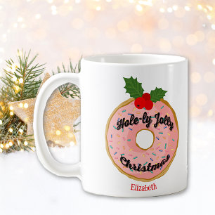 Christmas Funny Doughnut Wreath Personalise  Coffee Mug