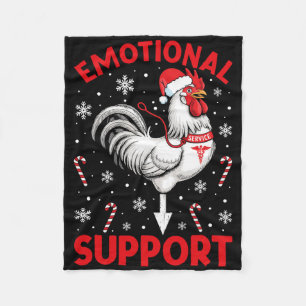 Christmas Funny Emotional Support Dirty Humour Chi Fleece Blanket