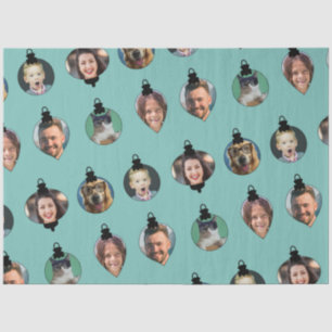 Christmas Funny Family Photo Faces Ornaments Tissue Paper