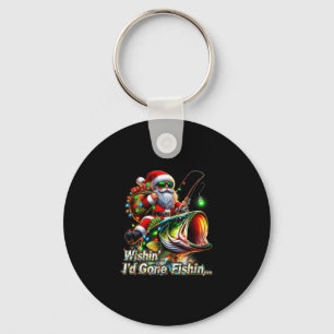 Christmas Funny Fish Santa Fishing Merry Fishmas  Key Ring