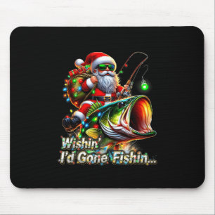 Christmas Funny Fish Santa Fishing Merry Fishmas Mouse Mat