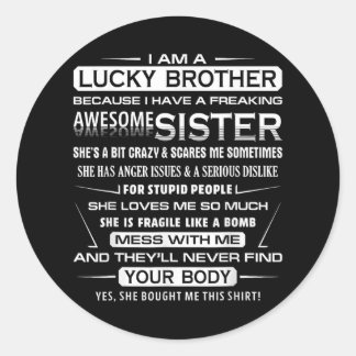 christmas funny for brother from sister  1.png classic round sticker