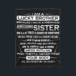 Christmas Funny For Brother From Sister I Am A Luc Fleece Blanket<br><div class="desc">Christmas Funny For Brother From Sister I Am A Lucky Brother</div>