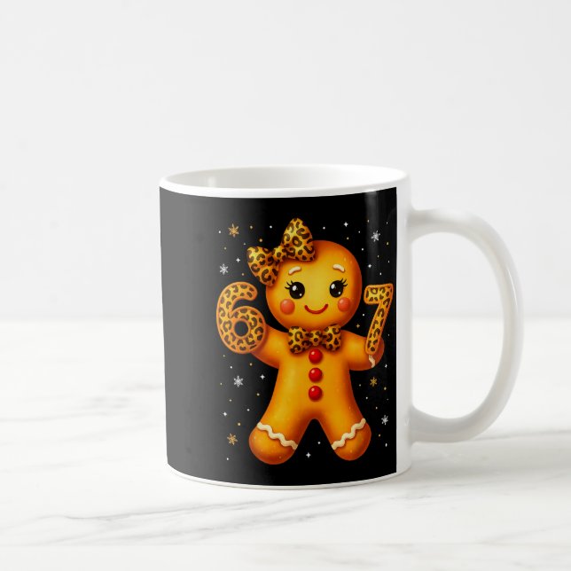 Christmas Funny Gingerbread Six Seven 67 Leopard B Coffee Mug (Right)