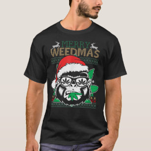 Christmas Funny Glasses Monkey Office Holiday Part T-Shirt