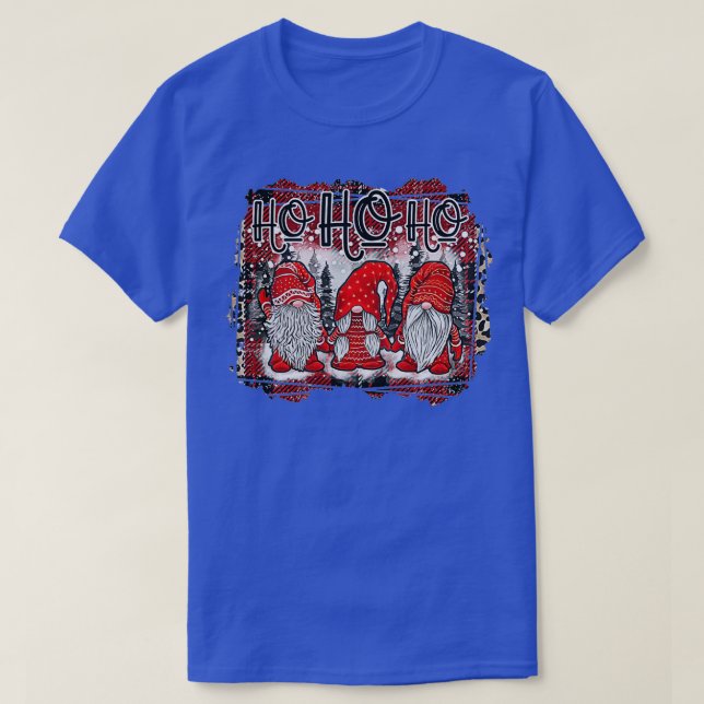 Christmas Funny Gnomes HO HO HO Snow and Christmas T-Shirt (Design Front)