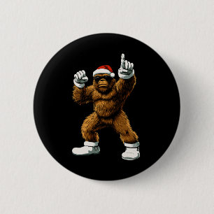 Christmas Funny Graphic Tee Bigfoot Santa Kids Boy 6 Cm Round Badge