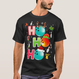 Christmas Funny Ho Ho Ho Bowling Pajama Santa Love T-Shirt