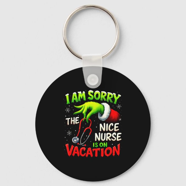 Christmas Funny I Am Sorry The Niche Nurse Santa H Key Ring (Front)