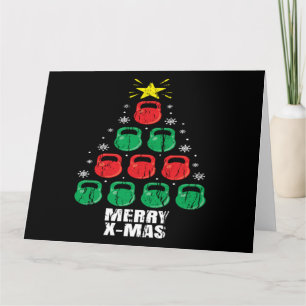 Christmas Funny Kettlebells Tree Holiday Workout Card