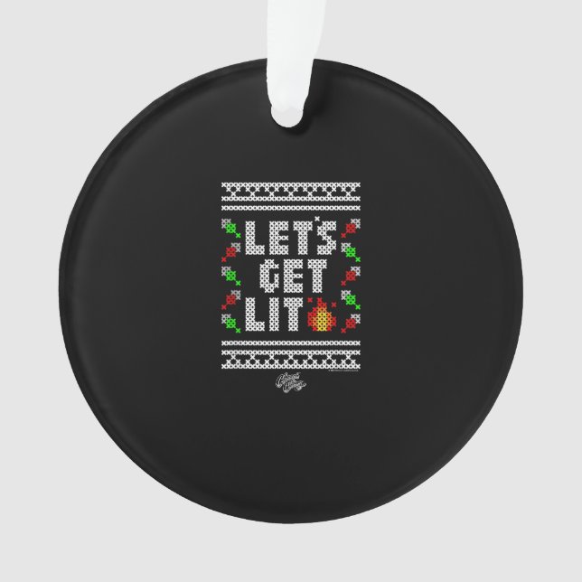 Christmas Funny - Let's Get Lit  Ornament (Front)