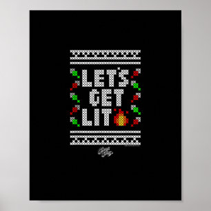 Christmas Funny - Let's Get Lit Poster