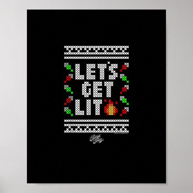 Christmas Funny - Let's Get Lit  Poster (Front)