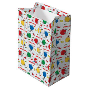 Christmas funny mouse with balls medium gift bag