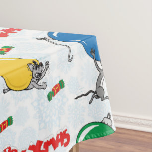 Christmas funny mouse with balls tablecloth