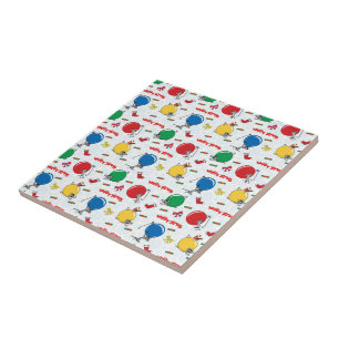 Christmas funny mouse with balls tile