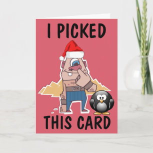 Christmas funny nose picker greeting card