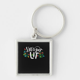 Christmas Funny Pyjamas Let's Get Lit Christmas Cl Key Ring