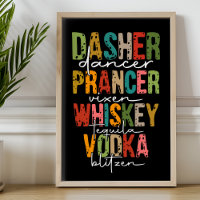 Christmas Funny Reindeer Drinks Typography
