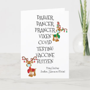 Christmas Funny Reindeer Names Covid Vaccine 2021 Holiday Card