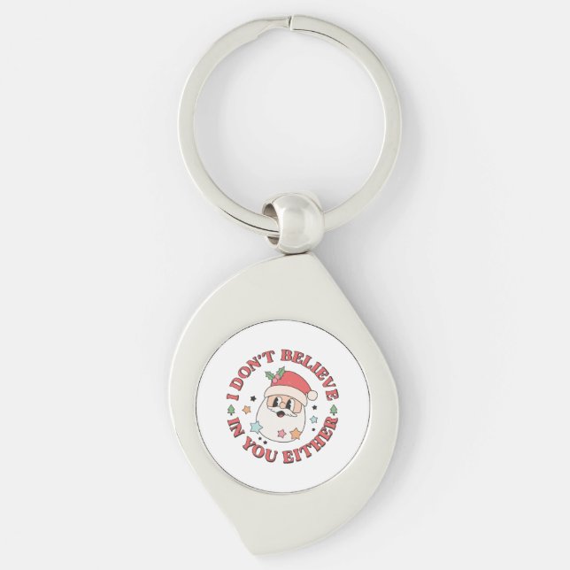 Christmas Funny Santa  Key Ring (Front)