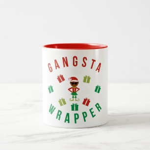 Christmas. Funny Saying. Nerd. Gangsta Wrapper Two-Tone Coffee Mug