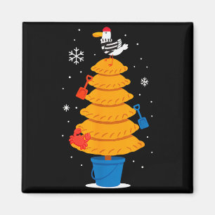 Christmas Funny Seagull Cornish Pasty Holiday Desi Magnet