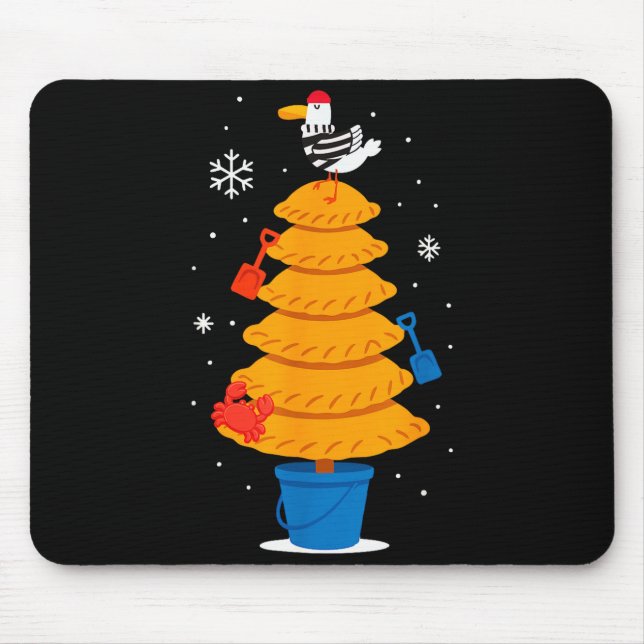 Christmas Funny Seagull Cornish Pasty Holiday Desi Mouse Mat (Front)