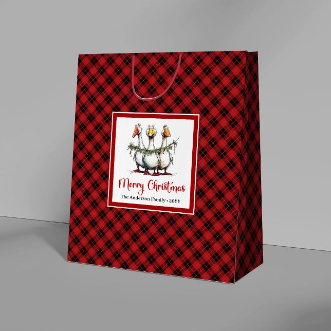 Christmas Funny Silly Geese Minimal Gift Bag (Christmas Funny Silly Geese Minimal Gift Bags)
