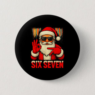 Christmas Funny Six Seven 6 7 Meme Santa Men Boys 6 Cm Round Badge