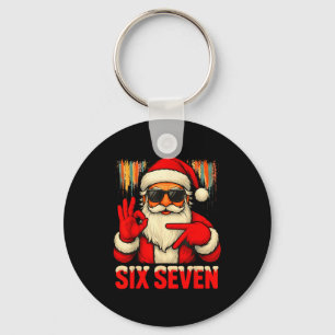 Christmas Funny Six Seven 6 7 Meme Santa Men Boys Key Ring