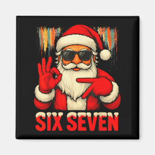 Christmas Funny Six Seven 6 7 Meme Santa Men Boys Magnet