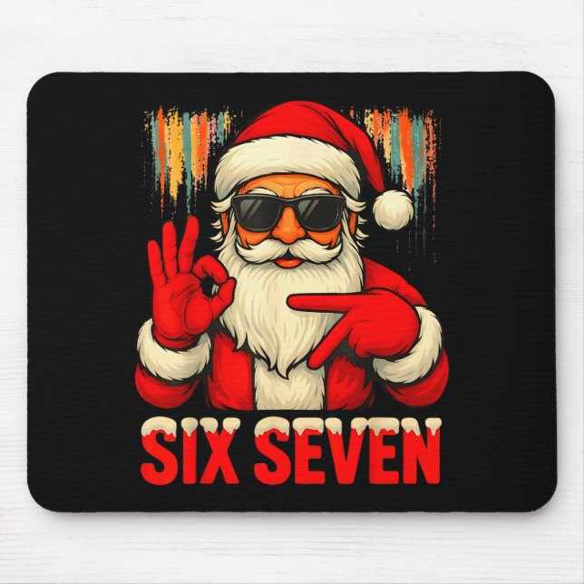 Christmas Funny Six Seven 6 7 Meme Santa Men Boys  Mouse Mat (Front)