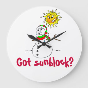 Christmas Funny Snowman Joke Large Clock