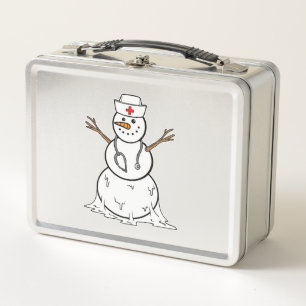Christmas Funny Snowman Nurse Holiday Nursing   Metal Lunch Box