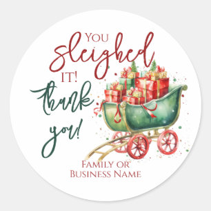 Christmas Funny Thank You Classic Round Sticker