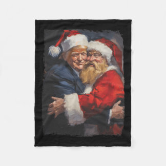 Christmas Funny Trump Santa Claus Retro Vintage Xm Fleece Blanket