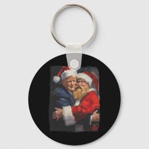 Christmas Funny Trump Santa Claus Retro Vintage Xm Key Ring