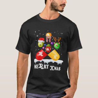 Christmas Funny Vitamin Snowman Pharmacy Tech Phar T-Shirt