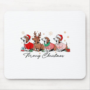 Christmas Funny Weenie Dog Dachshund Cute Merry Xm Mouse Mat